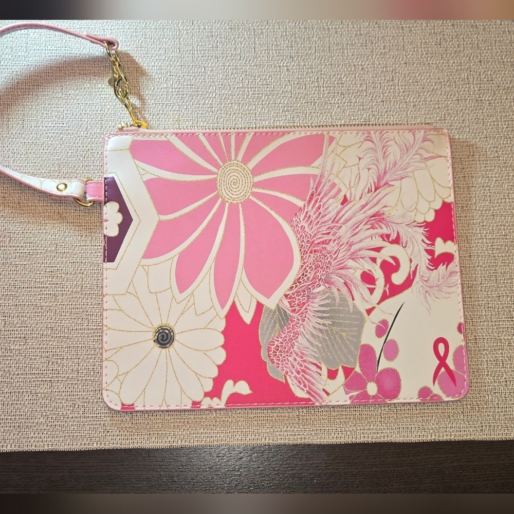 Chicos makeup bag w gold tone strap